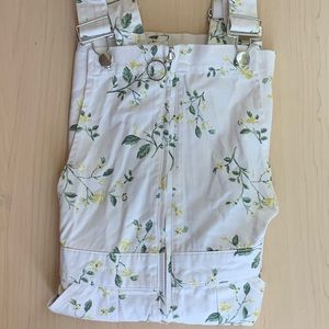 Forever 21 Floral Denim Overall Dress